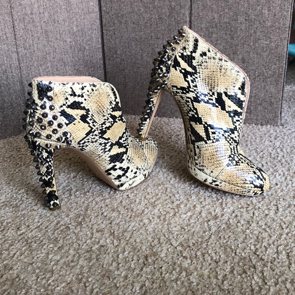 BCBGMaxAzria Shoes - BCBGMaxAzria Spiked Snake Skin Ankle Boot